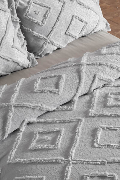 Doqu Home Bohera Single Bedspread Light Gray