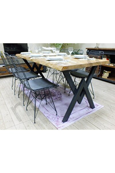 NT Concept Ntconcept Vinne Doğal Ağaç Yemek Masası - (100cm-200cm Masa)