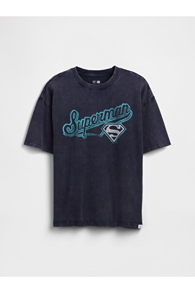 GAP Erkek Çocuk Siyah Kids Superman Grafik T-Shirt