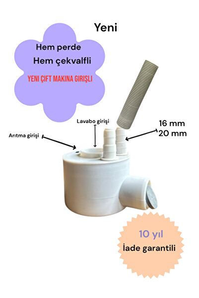 Tasarım Mutfak Eviye Sifonu Çift Makina Girişli Koku Olan Yerlerde Kokuyu Anı...