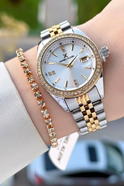 Daniel Klein Gold Gümüş Renk 32,5 Mm Kadın Kol Saati ve Bileklik