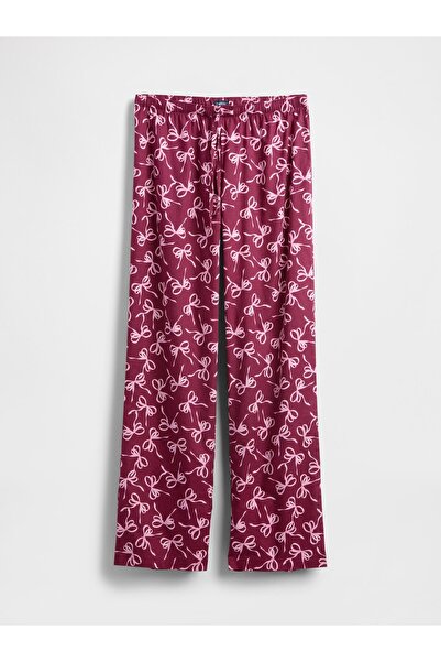GAP Kadın Pembe Desenli Poplin Pijama Altı