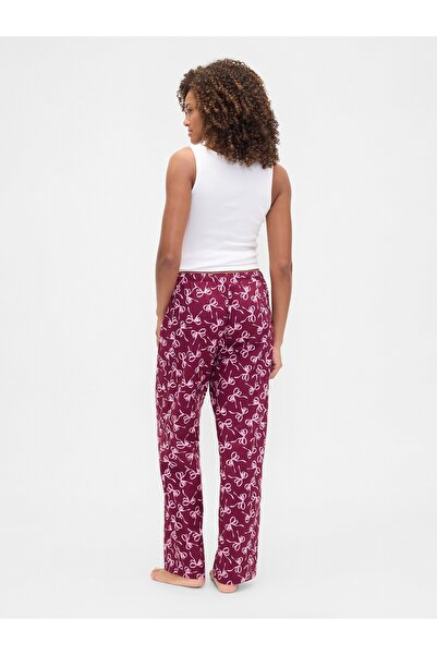 GAP Kadın Pembe Desenli Poplin Pijama Altı