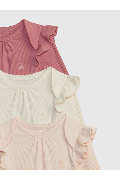 GAP Bebek Bej First Favorites TinyRib 3'lü Bodysuit Seti