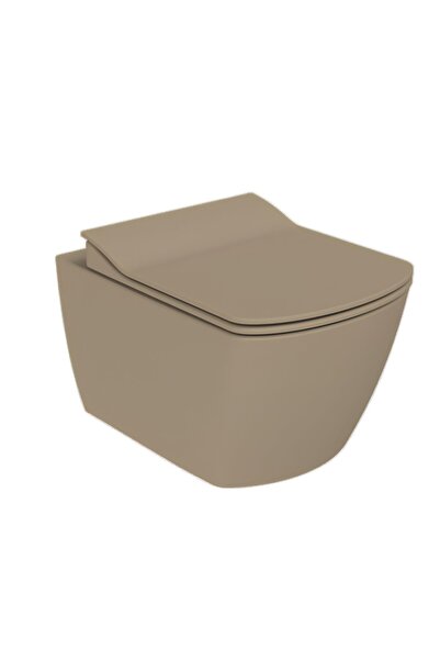 Creavit Elegant Mat Cappucino Kanalsız Asma Klozet EG321, Elegant Duroplast Y...