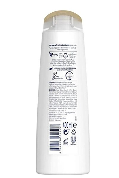 Dove ŞAMPUAN ARGAN YAĞI 400ML 6 ADET
