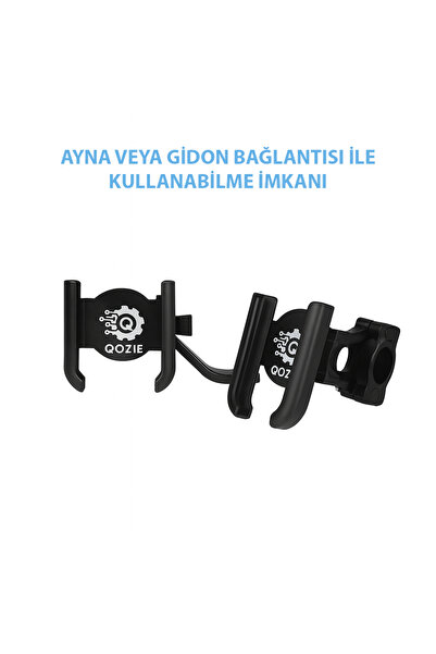 Qozie Alüminyum Alaşım Gidon/Ayna Motosiklet Telefon Tutucu