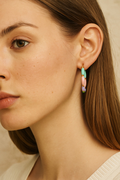 Fynbos Vip Manifesto Colorful Clip-On Stainless Steel Hoop Earrings