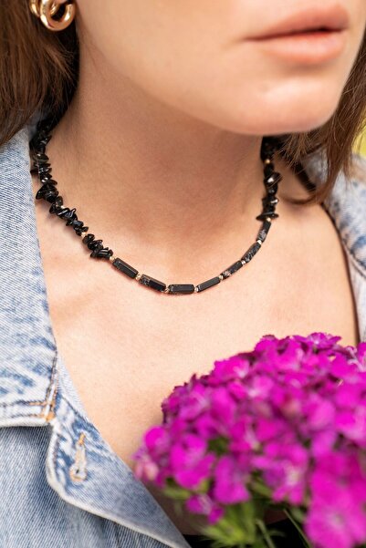 Varicose And Onyx Natural Stone Women's Necklace