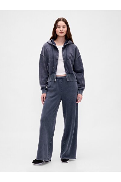GAP Kadın Koyu Mavi VintageSoft Fermuarlı Wedge Sweatshirt