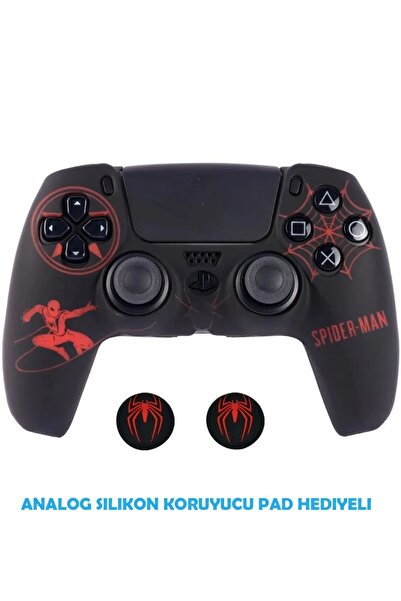DeadSkull PS5 Dualsense Koruyucu Spider-man Silikon Kılıf + Analog Silikon Koruyucu