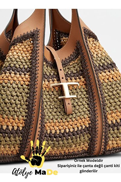 Atölye MaDe Tods Κιτ Τσάντας Δερμάτινο Κιτ Πλεξίματος Χρώμα Βιζόν (Η τιμή αφο...