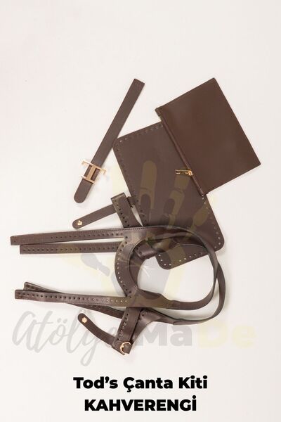 Atölye MaDe Tods Çanta Kiti Deri Örgü Kiti Kahverengi (Sadece deri kit fiyatıdır, ip dahil değildir)