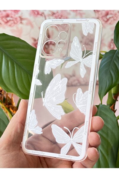 Fibaks Redmi Note 12 4g Case Designed Patterned Camera Protection Transparent Butterfly Flexible Soft Silicone Cover