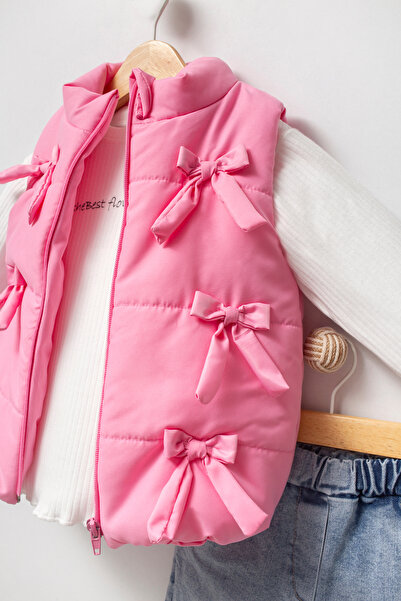 Jikko Baby 3-Piece Baby Girl Set with Bow and Inflatable Vest 9072