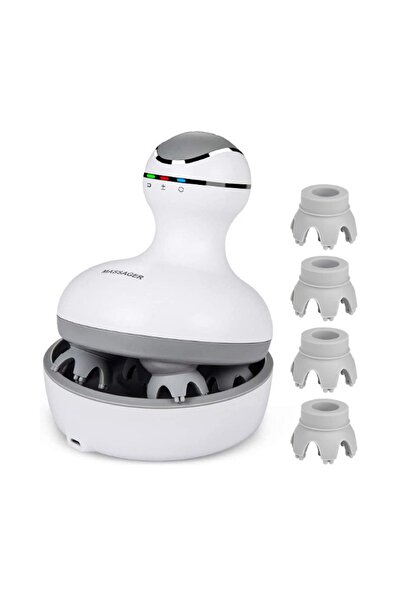 Other White Waterproof Electric Head Massager – Scalp & Hair Massage Comb, De...