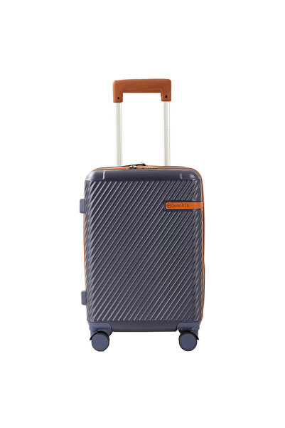 Quasar & Co. Troler cabina 56x38x23cm, bagaj de mana, troller cu cifru,geamantan cu 4 roti,valiza ABS, albastru