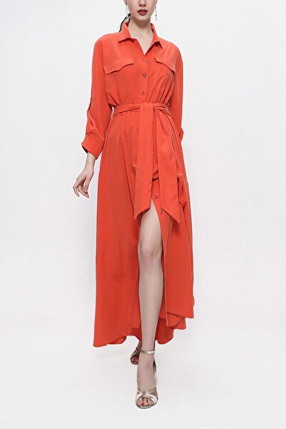 SOCIETA Mercan Beli Elasticated Loose Fit Shirt Dress 94103