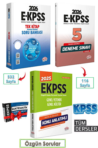 Editör Yayınevi 2026 Editör E KPSS GYGK Soru Bankası+E KPSS GYGK Konu Anlatım...