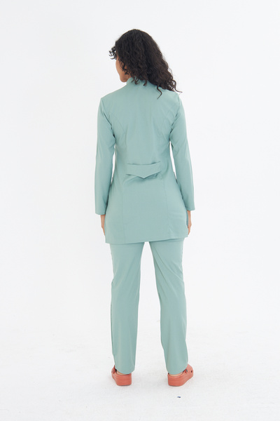 TIPMOD Likralı Çağla Yeşili Tunik Tesettür Takım Hemşire Forması / Scrubs