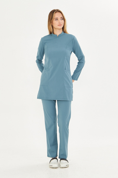 TIPMOD Petrol Likralı Tesettür Scrubs Takım