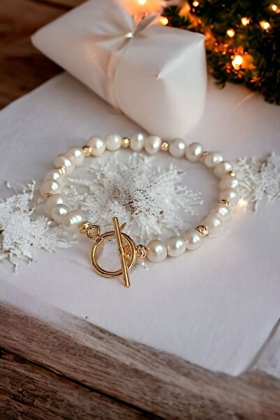 MinimalistTasarım Gerçek inci bileklik , Tatlı su incisi bileklik , Kültür in...