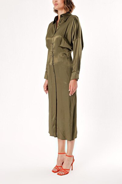 SOCIETA Khaki Bat sleeve shirt dress 94060