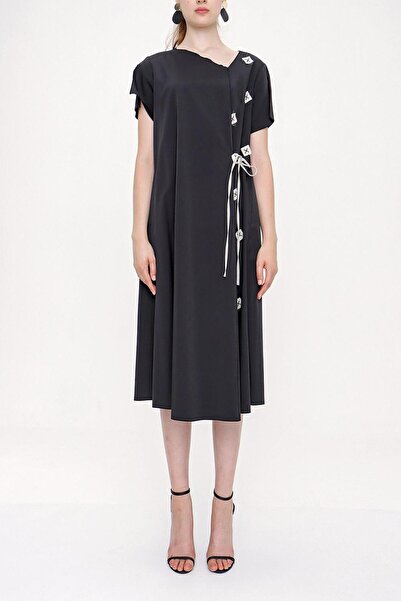 SOCIETA Siyah Bağcıklı elbise 93946