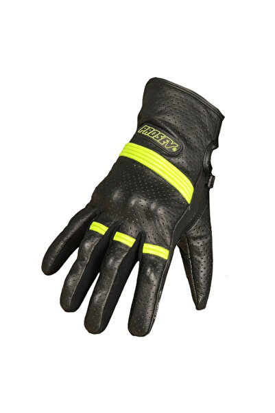 Prosev 6291 Siyah Neon Deri Motosiklet Eldiveni