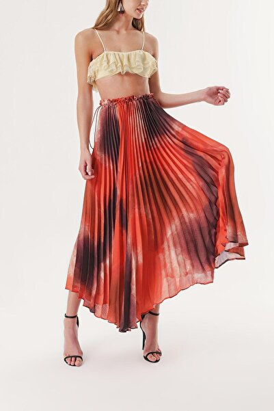 SOCIETA Degrade Beli lastikli piliseli etek 81218