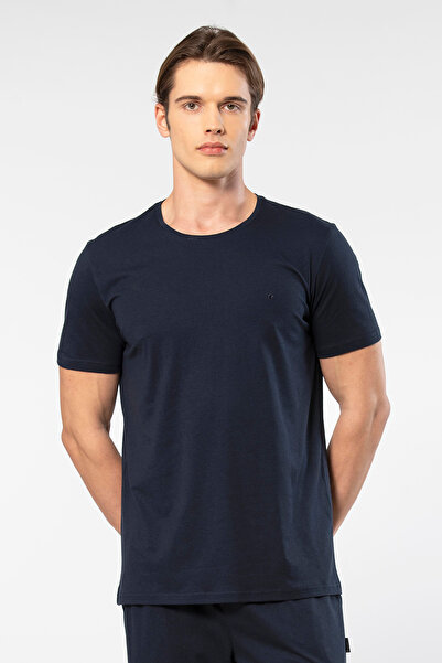 Cacharel Чоловіча футболка з коміром (Slim Fit) 2169/Синя