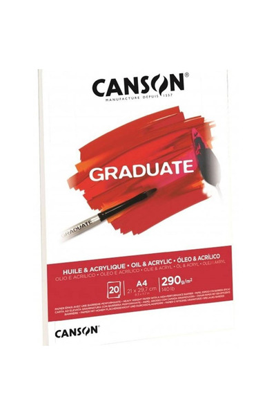 Canson Drawing Block Graduate Oil Paint and Acrylic 20 Sheets A5 290 Gr