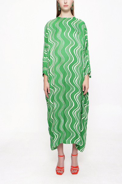 SOCIETA Yeşil Bol kesim uzun elbise 94063
