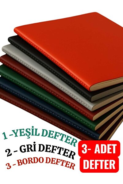 Copyder 3 Ad. PLİKE ESNEK KAPAK 80 gr. Ivory ÇİZGİLİ iç kağıt - 3 RENK Set 40...