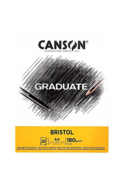 Canson Çizim Bloğu Graduate Cangrad Bristol 20 Syf A5 180 GR