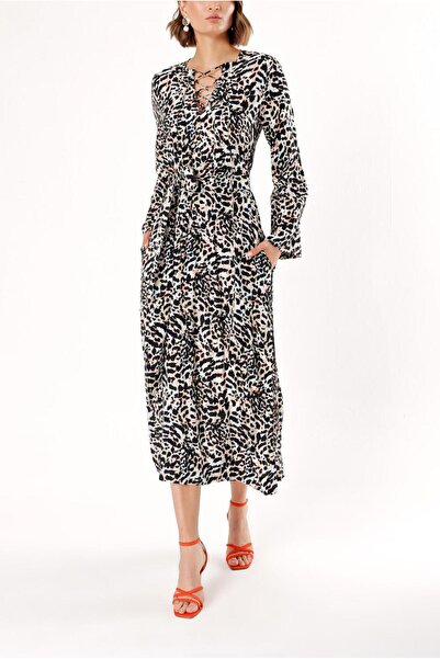 SOCIETA Karışık Renkler Bagcık detaylı elbise 94035