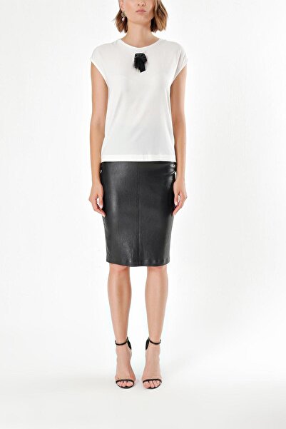 SOCIETA Beyaz Kısa kollu basic t-shirt 19193