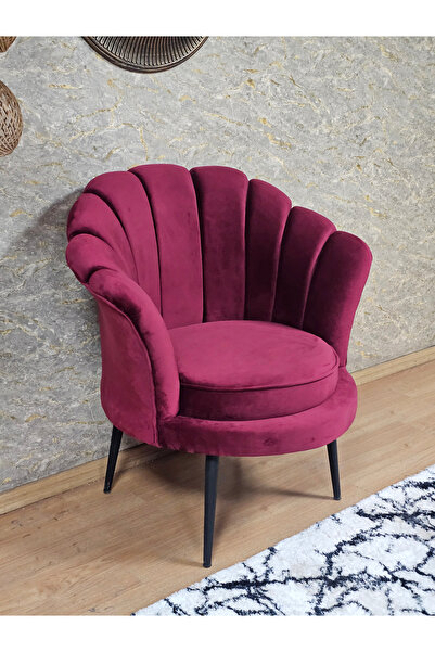 ZAFİR Tekli İstiridye Siyah Boyalı Sivriltme Ayak Çay Seti Koltuk Tekli Berje...