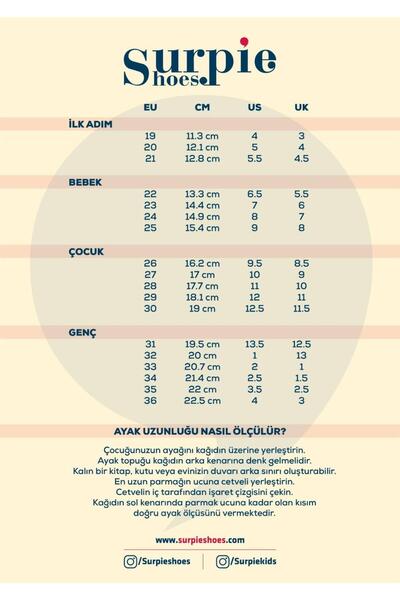 Surpie Shoes Kız Çocuk Ortopedik Pullu Fiyonk Detaylı Babet, Çocuk Ortopedik Babet