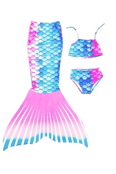EFSACE Deniz Kızı Kostüm Mayo 3 Lu Takım