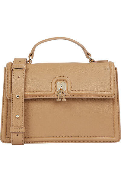 Tommy Hilfiger Női TH Monogram logó Mini Lock Closure állítható, kivehető vállpánt bézs válltáska