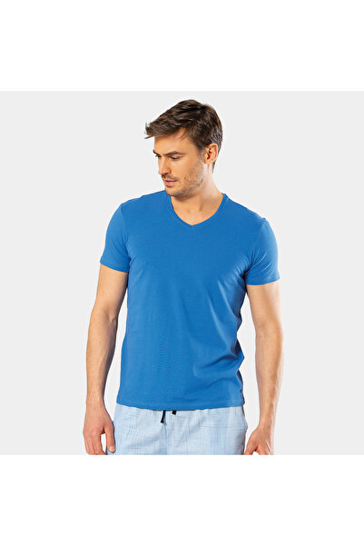 Cacharel Ανδρικό κοντομάνικο μπλουζάκι με λαιμόκοψη 1332 - Saks