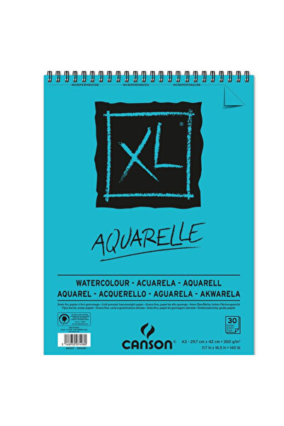 Canson XL Watercolor Spiral Blocks Spp Canxl Aquarelle 30 Pages A4 300 Gr
