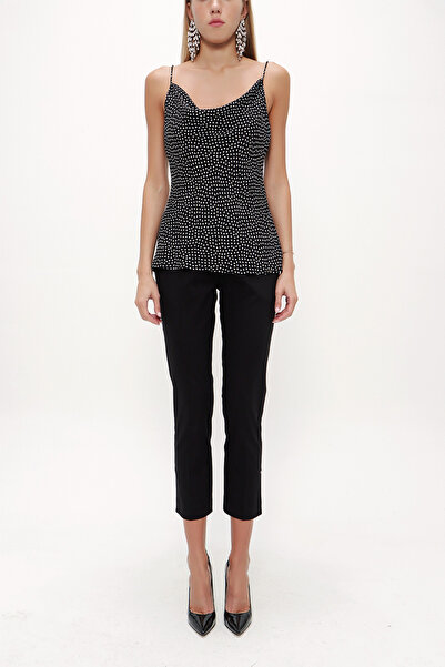 SOCIETA Desenli Degaje yaka askılı bluz 19755