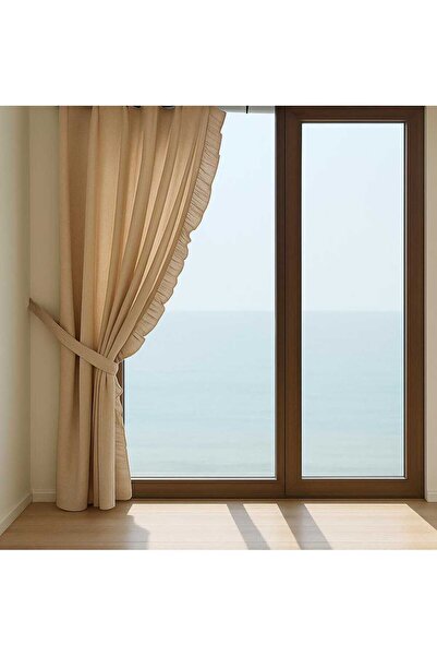 HOME ART ATELIER hand made BOYDAN FIRFIRLI Doğal Vintage Pamuk Keten Fon Perd...