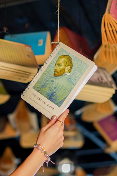 DİVAL A5 Spiral Cardboard Cover Set of 4 Lined Lesson Programmed Note School Notebook - Van Gogh Series
