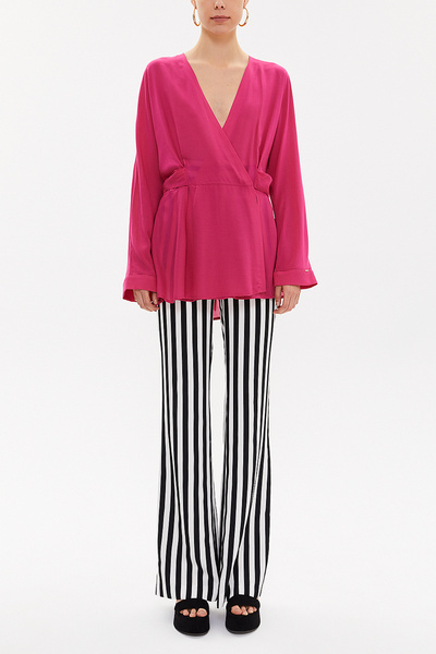 SOCIETA Fuşya Kuşaklı Bluz 19765