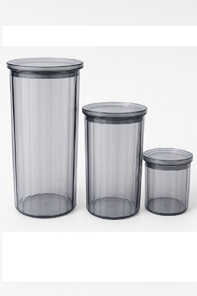 DEEMBRO Set of 3 Crystal Storage Containers 0.500 Ml-1000 ml -1500 ml Round Vacuum Airtight
