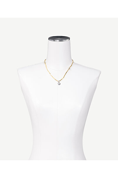 Yargıcı Kalp Uçlu Gold Kolye