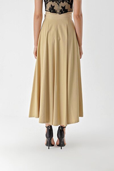 SOCIETA Beige Corsiyaj skirt with belt 81270
